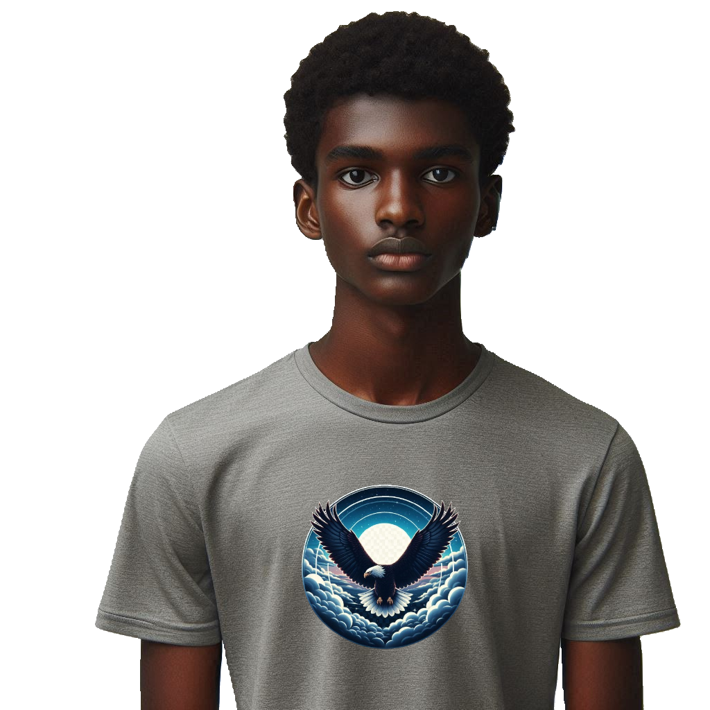 T-shirt cotton, polyester gray with eagle