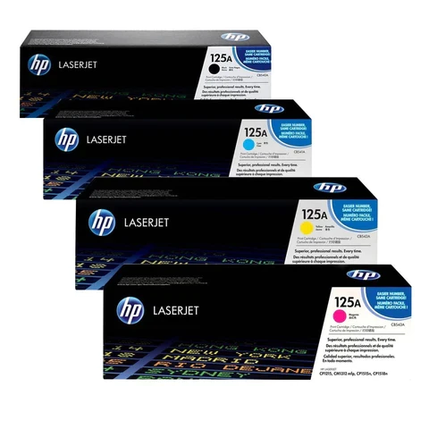 HP 125A BLACK/CYAN/MAGENTA/YELLOW ORIGINAL LASERJET TONER CARTRIDGES