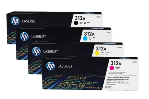 HP 312A BLACK/CYAN/YELLOW/MAGENTA ORIGINAL LASERJET TONER CARTRIDGE, CF380A